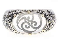 JOHN HARDY DIAMOND STERLING SILVER 18K GOLD BRACLET