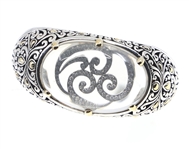 JOHN HARDY DIAMOND STERLING SILVER 18K GOLD BRACLET