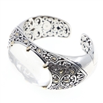 JOHN HARDY DIAMOND STERLING SILVER 18K GOLD BRACLET