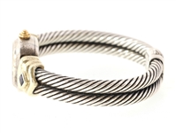 DAVID YURMAN STERLING SILVER 14K AMETHYST WRISTWATCH