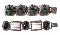MEXICO STERLING SILVER & ONYX BRACELETS