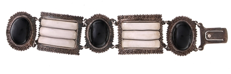 MEXICO STERLING SILVER & ONYX BRACELETS
