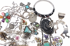STERLING JEWELRY PENDANTS, BROOCHES, CHAINS & MORE