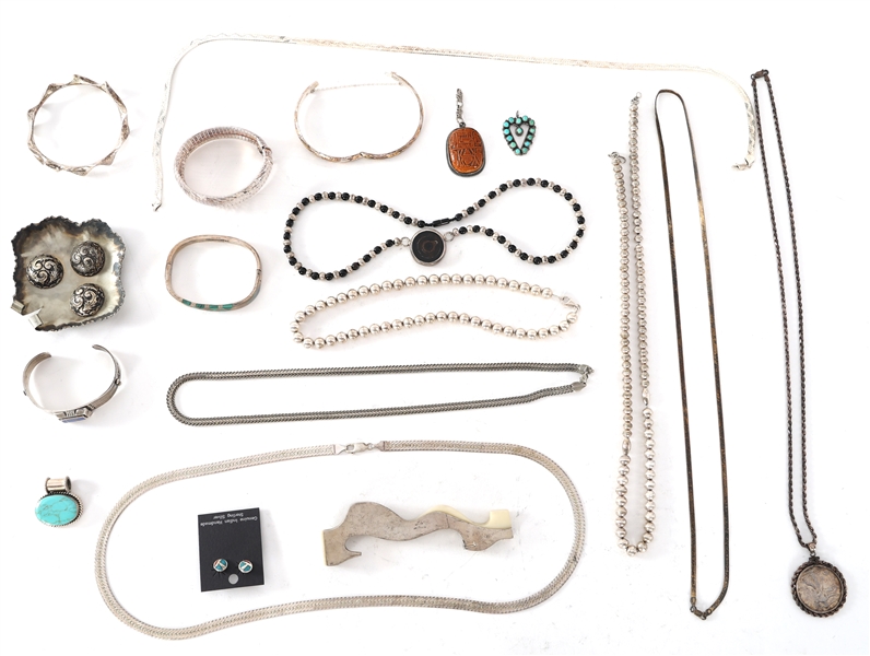 STERLING SILVER JEWELRY - CHAINS, BRACELETS, PENDANTS
