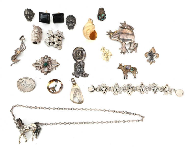 STERLING SILVER JEWELRY - BRACELETS, BROOCHES, & MORE