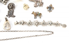 STERLING SILVER JEWELRY - BRACELETS, BROOCHES, & MORE