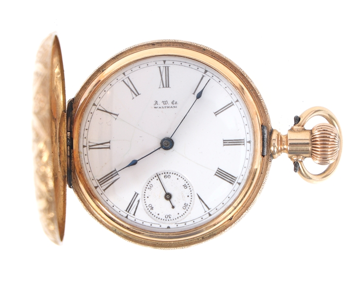 LADIES WALTHAM 14K YELLOW GOLD CASE POCKET WATCH