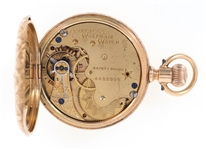LADIES WALTHAM 14K YELLOW GOLD CASE POCKET WATCH