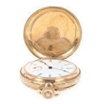 LADIES WALTHAM 14K YELLOW GOLD CASE POCKET WATCH