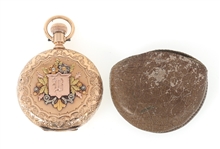 LADIES WALTHAM 14K YELLOW GOLD CASE POCKET WATCH