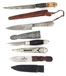 HUNTING KNIVES & SCABBARDS - LOT OF 4