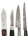 HUNTING KNIVES & SCABBARDS - LOT OF 4