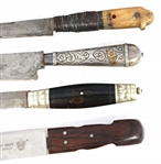 HUNTING KNIVES & SCABBARDS - LOT OF 4