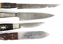 HUNTING KNIVES & SCABBARDS - LOT OF 4