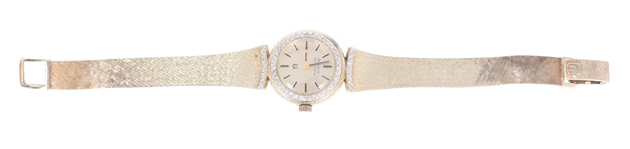 LADIES BULOVA ACCUTRON 14K GOLD & DIAMOND WRIST WATCH