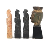 ASIAN STONE & METAL FIGURINES, JADE BUCKLE, & BUDDHA