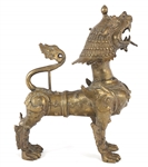 NEPALESE BRASS TEMPLE LION
