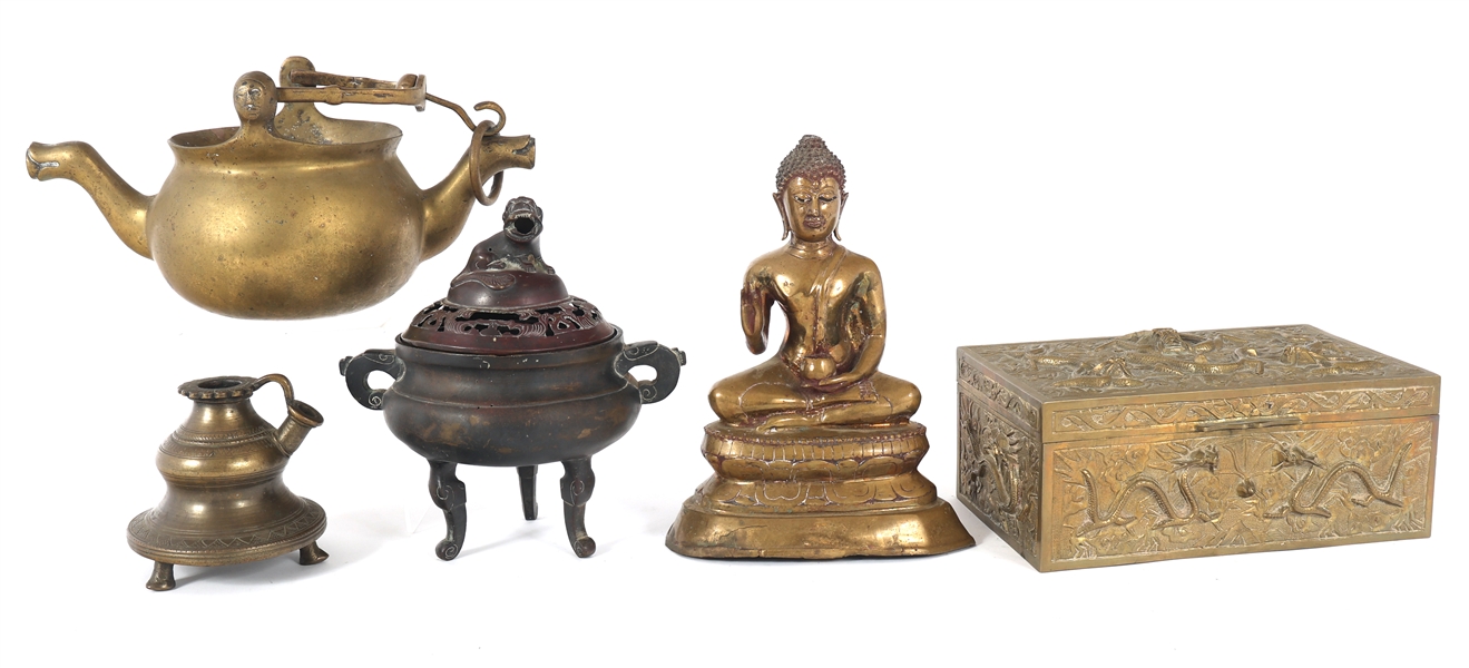 ASIAN & MIDDLE EASTERN ITEMS HOOKAH POT, STATUE, CENSER