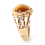 MEN'S 10K YELLOW GOLD TIGER'S EYE FASHION RING