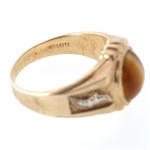 MEN'S 10K YELLOW GOLD TIGER'S EYE FASHION RING