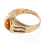 MEN'S 10K YELLOW GOLD TIGER'S EYE FASHION RING