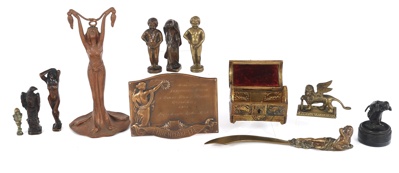 BRONZE & BRASS FIGURINE STATUES & ITEMS