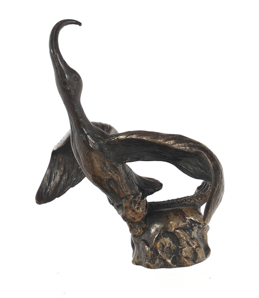 1920s HENRI PAYEN BRONZE AUTOMOBILE CRANE MASCOT