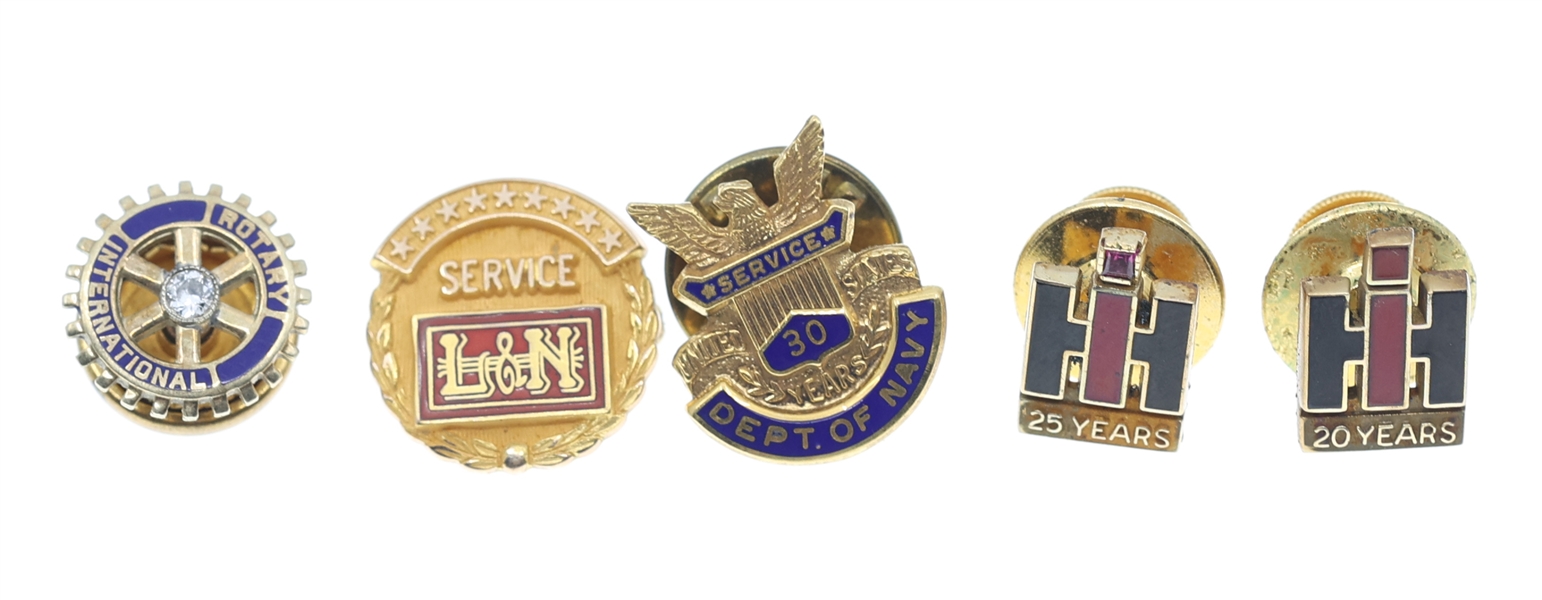10K YELLOW GOLD U.S. GOVERNMENT & EMPLOYEE SERVICE PINS