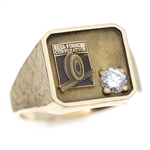 MENS 10K GOLD & DIAMOND ROLL FORMING CORP SIGNET RING