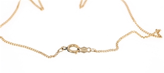 14K YELLOW GOLD DIAMOND CROSS PENDANT NECKLACE 