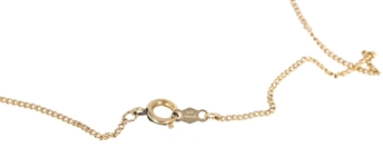 14K YELLOW GOLD DIAMOND CROSS PENDANT NECKLACE 