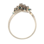 LADIES 10K YELLOW GOLD EMERALD & DIAMOND FASHION RING