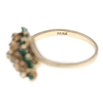 LADIES 10K YELLOW GOLD EMERALD & DIAMOND FASHION RING