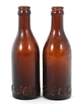 EARLY COCA COLA AMBER BOTTLES - LOT OF 4