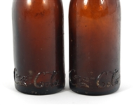 EARLY COCA COLA AMBER BOTTLES - LOT OF 4