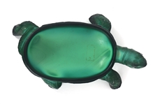 ART DECO MALACHITE GLASS TORTOISE BOX
