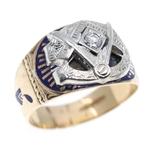 MENS 10K YELLOW GOLD MASONIC FRATERNAL RING 
