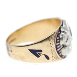 MEN'S 10K YELLOW GOLD MASONIC FRATERNAL RING 