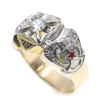 10K YELLOW GOLD SHRINER'S MASONIC FRATERNAL RING