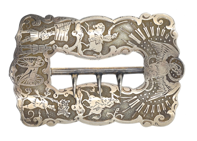 10K YELLOW GOLD MEXICAN REVOLUTION ERA SASH BUCKLE