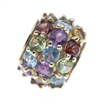 10K YELLOW GOLD SEMI-PRECIOUS STONE BARREL-STYLE CHARM