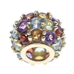 10K YELLOW GOLD SEMI-PRECIOUS STONE BARREL-STYLE CHARM