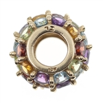 10K YELLOW GOLD SEMI-PRECIOUS STONE BARREL-STYLE CHARM