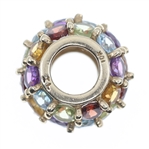 10K YELLOW GOLD SEMI-PRECIOUS STONE BARREL-STYLE CHARM