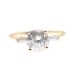 14K YELLOW & WHITE GOLD CUBIC ZIRCONIA RING & PENDANT