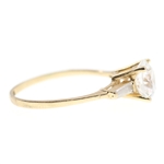 14K YELLOW & WHITE GOLD CUBIC ZIRCONIA RING & PENDANT