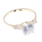 14K YELLOW & WHITE GOLD CUBIC ZIRCONIA RING & PENDANT