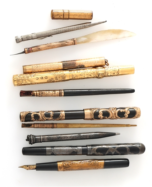 GOLD FILLED & STERLING SILVER OVERLAY PENS & PENCILS