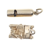 10K YELLOW GOLD CHARMS - MILITARY TANK & WHISTLE
