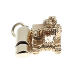 10K YELLOW GOLD CHARMS - MILITARY TANK & WHISTLE